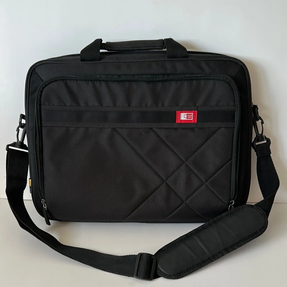 Laptop Case Logic Stylish Black Bag with Shoulder Strap